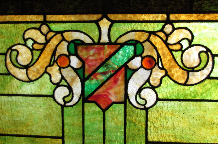Single Green Stained Glass Window