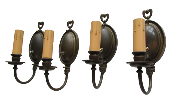 Four Matching Single Candle Sconces