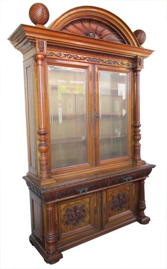 Arch Top French Walnut Cabinet