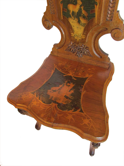 Small Carved Inlaid Musical Chair