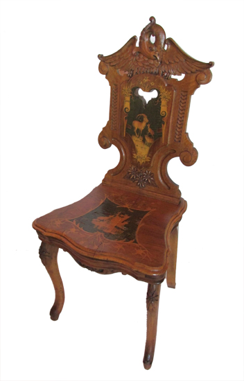 Small Carved Inlaid Musical Chair