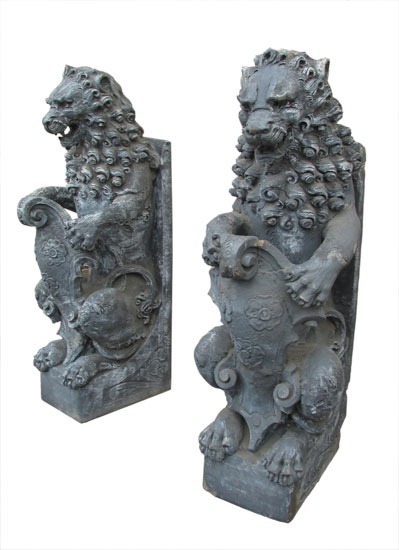 Large Cast Lion Statues