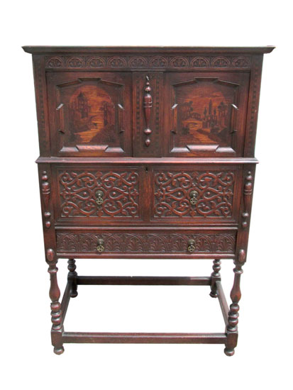 Inlaid Carved Cabinet