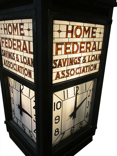 Four Sided Bank Clock