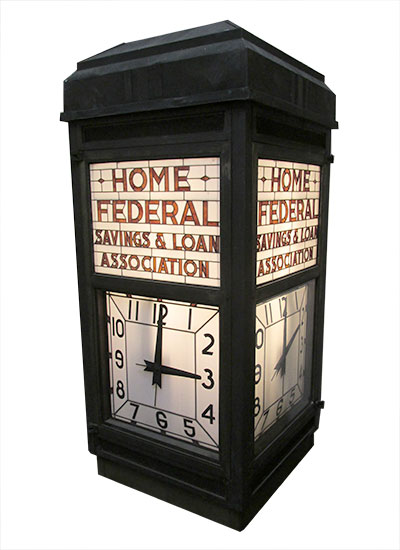 Four Sided Bank Clock