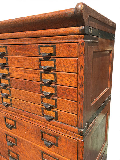 Oak Multi Drawer File Cabinet