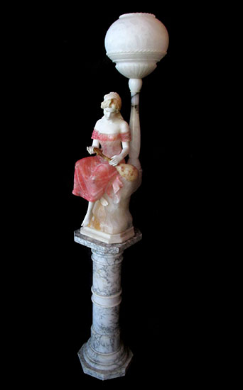 Marble & Alabaster Lady Lamp