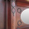 Oak Full Mantel With Oval Mirror