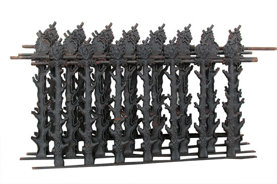 25′ Of Fancy Cast Iron Fencing With Post