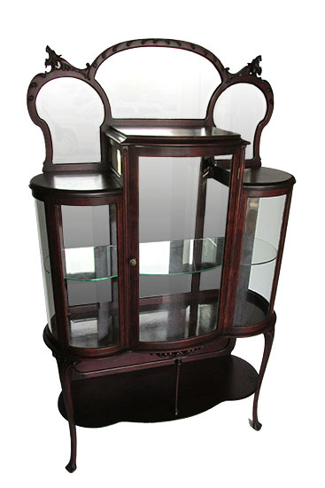 Mirrored Curio Cabinet Wooden Nickel