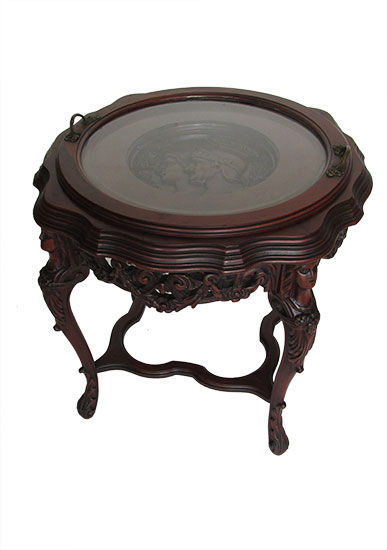 Round Carved Side Table