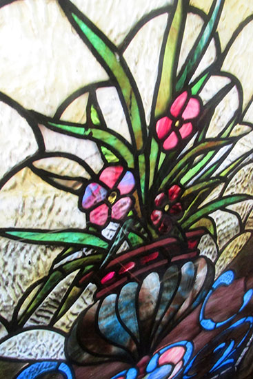 Large Stained Glass Floral Window