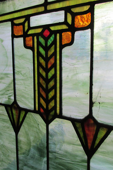 Green Arts & Crafts Window