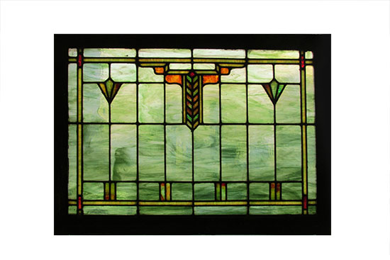 Large Green Arts & Crafts Window