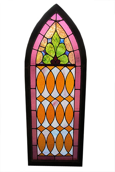 Pair of Gothic Stained Glass Windows