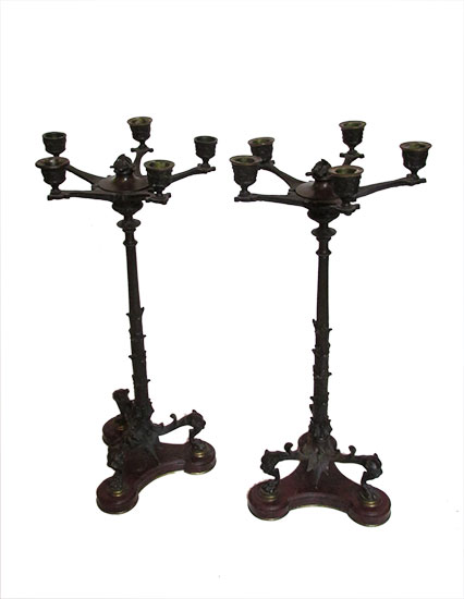 Pair of Bronze Candelabra