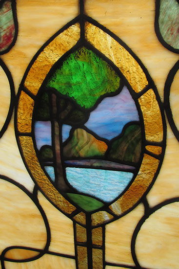 Stained Glass Window With Scene
