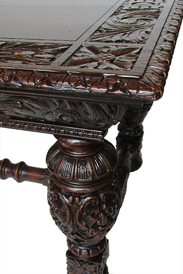 Carved Library Table