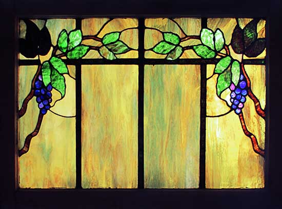 Stained Glass Window with Grapevine Detail