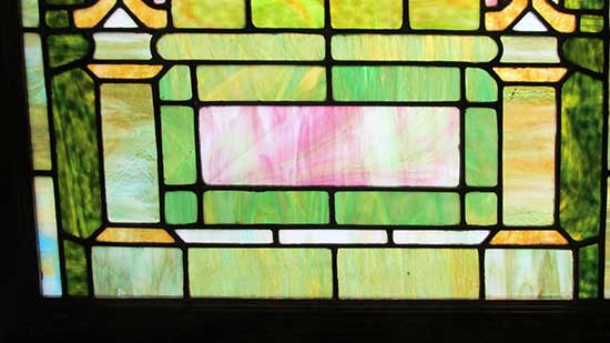 Stained Glass Window with White Dove Inset