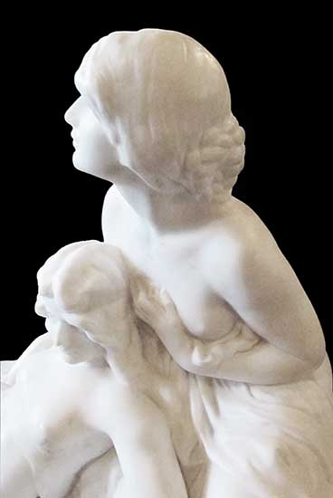 White Marble Sculpture of Young Couple
