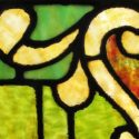 Stained Glass Window with Lilies Detail