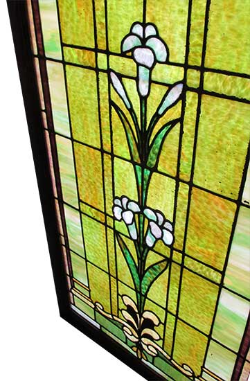 Stained Glass Window with Lilies Detail