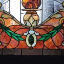 Arch Top, Stained Glass Window, with Roses and Vase