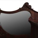 Mahogany Side-by-Side Secretary, with Curved Glass Doors, Beveled Mirror & Inlay Desk Cover