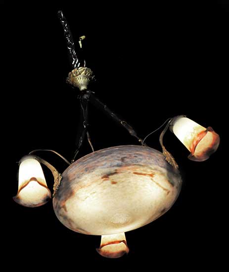 Signed “Muller Freres” French Chandelier