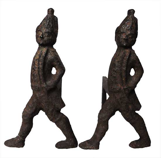 Pair of “Hessian” Andiron Figures