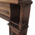Walnut Faux Mantel with Cabinets & Drawers