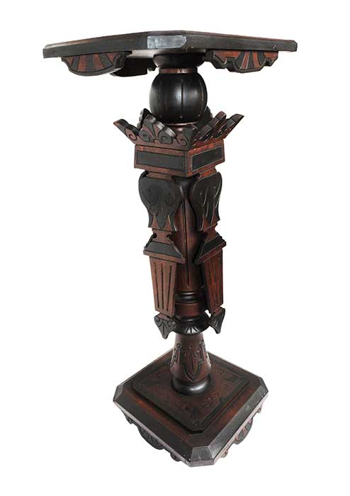 Fine-Art Walnut Pedestal, with Ebonized Accents