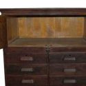 Double-Column Oak Flat File, with Drawers & Cabinets