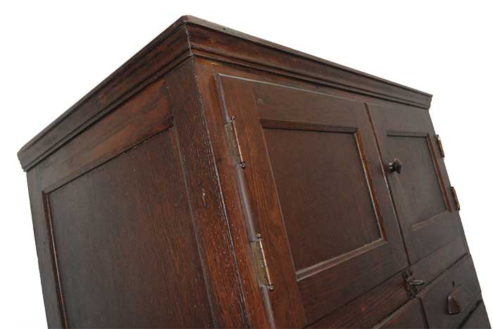 Double-Column Oak Flat File, with Drawers & Cabinets