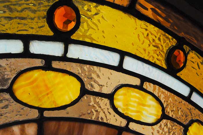 Small, Arched Stained Glass Window, with Multi-Textured Glass