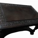 Deeply Carved Mahogany Robert Mitchell Library Table