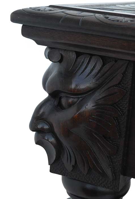 Deeply Carved Mahogany Robert Mitchell Library Table