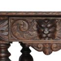 Carved Oak Library Table, with Gargoyles