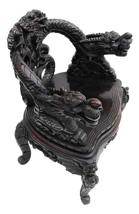 Carved Oriental Chair, with Dragon Motif