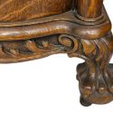 Three-Door, Tiger-Grain Oak China Cabinet, with Carved Griffins
