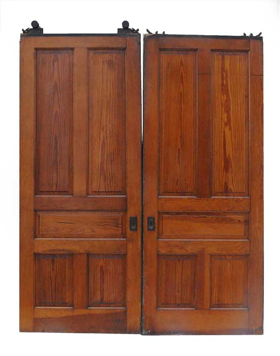 Two-Piece Set of Pine Pocket Doors