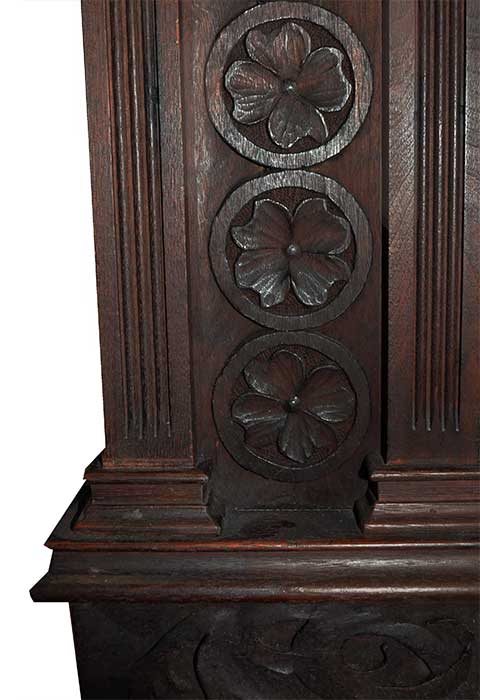 Cincinnati Art-Carved Walnut Cabinet, with Front and Side Doors
