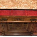 Carved Walnut Victorian Buffet, with Marble Top