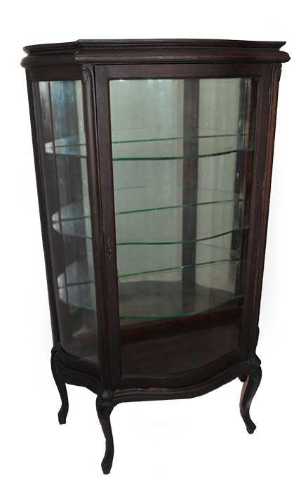 Small Oak China Cabinet, with Glass Shelves