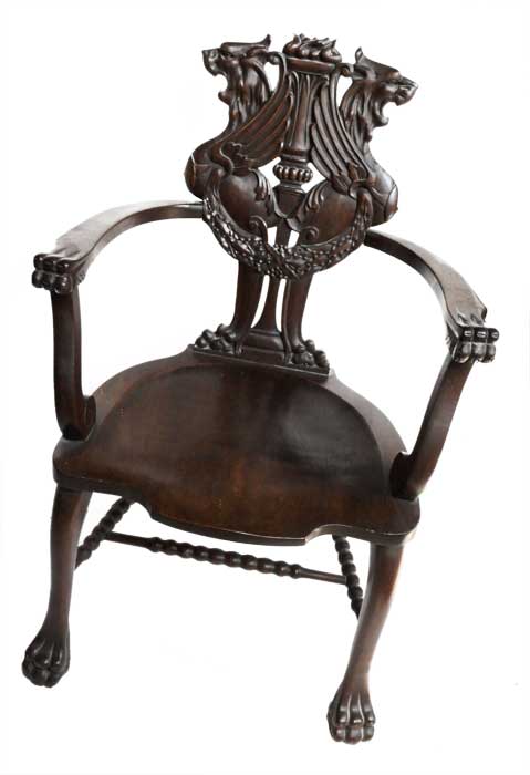 Stunning Mahogany Griffin Chair
