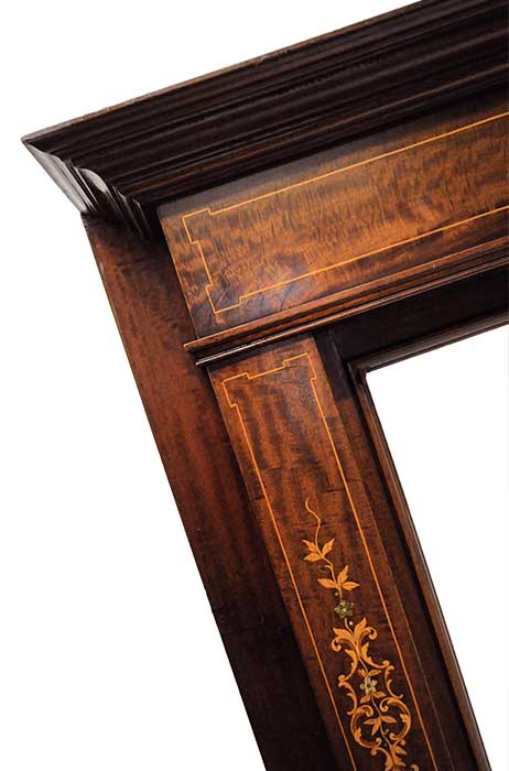 Classic Mahogany Mantel, with Mother-of-Pearl Inlays