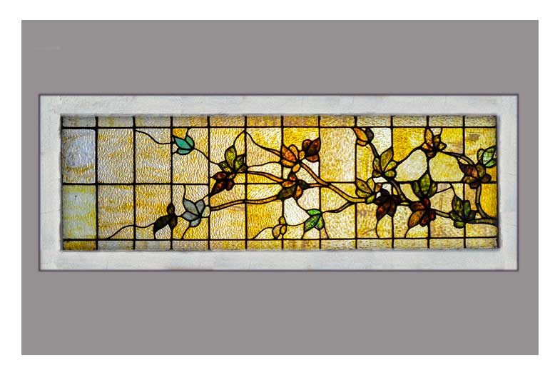 Floral Stained Glass Transom Window