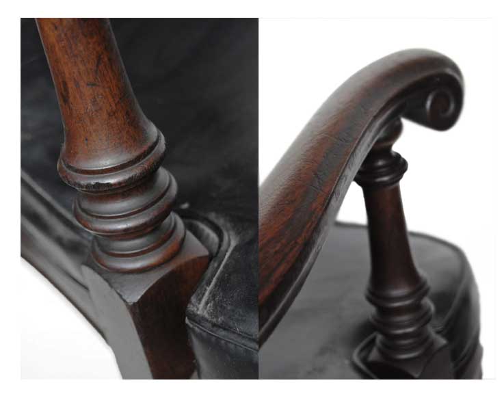 Carved Walnut Desk Chair