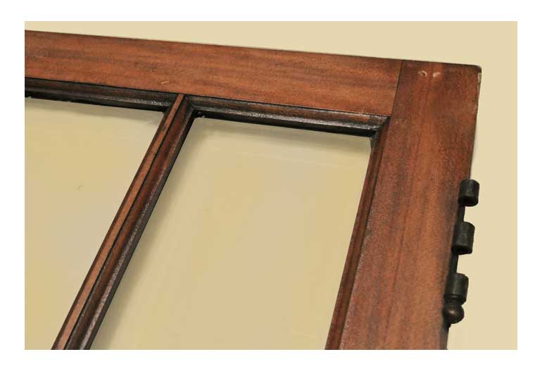 Pair of Mahogany French Doors, with Vertical Glass Windows